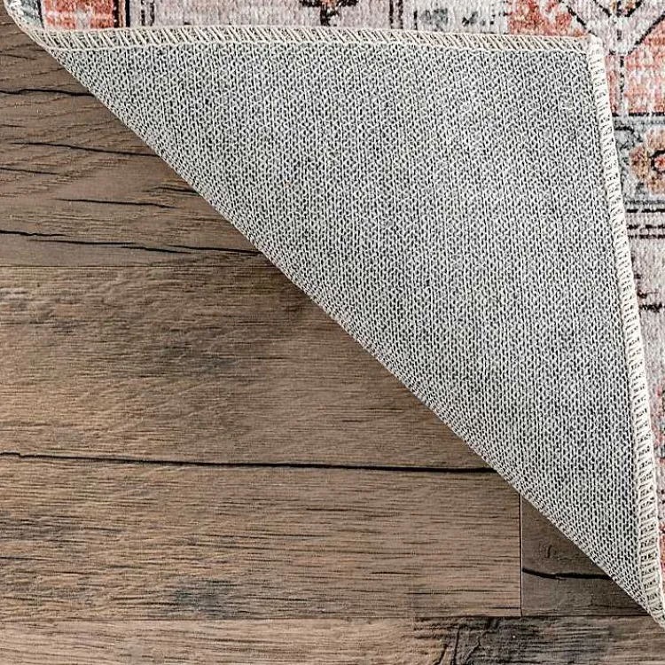 Kirklands Home Area Rugs|Black Vintage Motif Washable Area Rug, 5x8