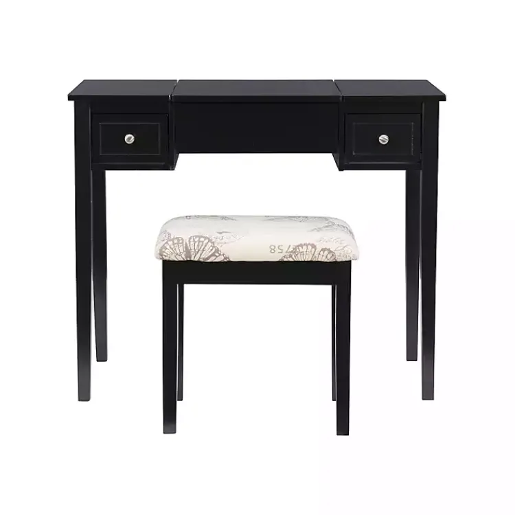 Kirklands Home Dressers & Chests|Virginia Butterfly 2-pc. Vanity Set Black