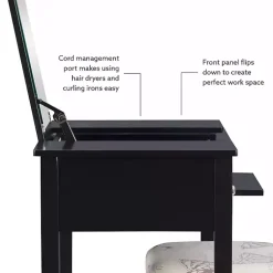 Kirklands Home Dressers & Chests|Virginia Butterfly 2-pc. Vanity Set Black