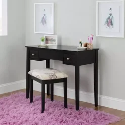 Kirklands Home Dressers & Chests|Virginia Butterfly 2-pc. Vanity Set Black