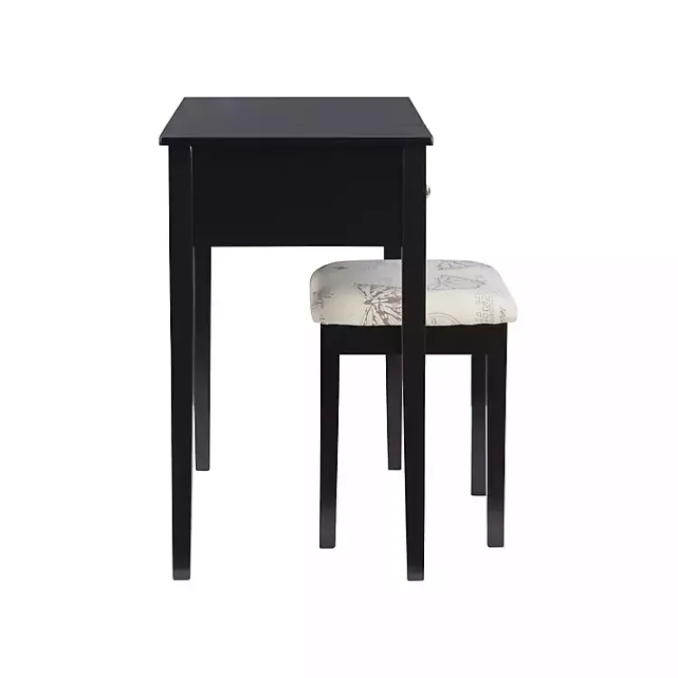 Kirklands Home Dressers & Chests|Virginia Butterfly 2-pc. Vanity Set Black