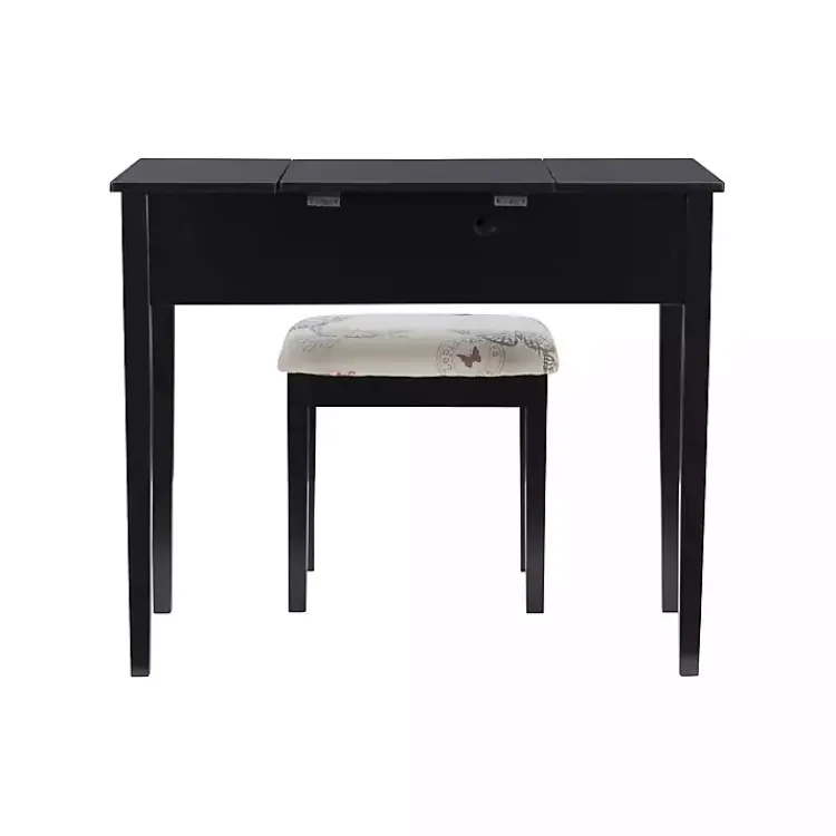 Kirklands Home Dressers & Chests|Virginia Butterfly 2-pc. Vanity Set Black