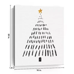 Online Black Watercolor Christmas Tree Canvas Art Print Christmas Art & Wall Decor