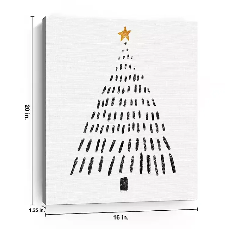 Online Black Watercolor Christmas Tree Canvas Art Print Christmas Art & Wall Decor