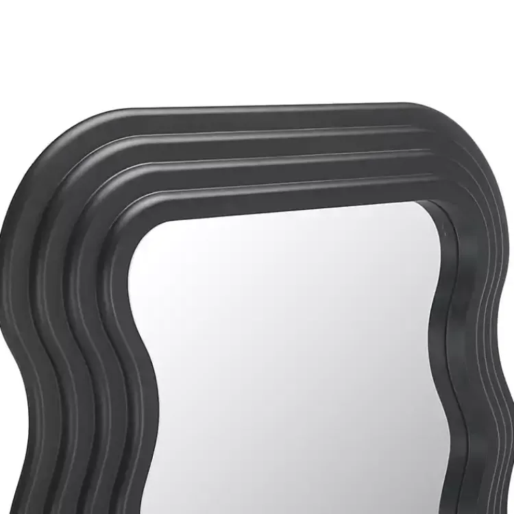 Kirklands Home Full Length & Floor Mirrors|Wavy Mayha Leaner Mirror Black