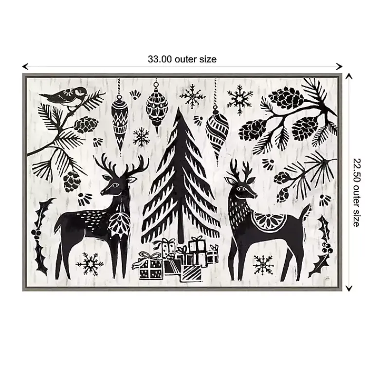 Best White Winter Reindeer Framed Art Print Christmas Art & Wall Decor