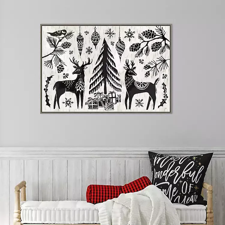 Best White Winter Reindeer Framed Art Print Christmas Art & Wall Decor