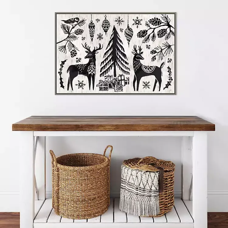 Best White Winter Reindeer Framed Art Print Christmas Art & Wall Decor