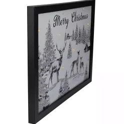 Black White Winter Scene LED Canvas Art Print Christmas Art & Wall Decor