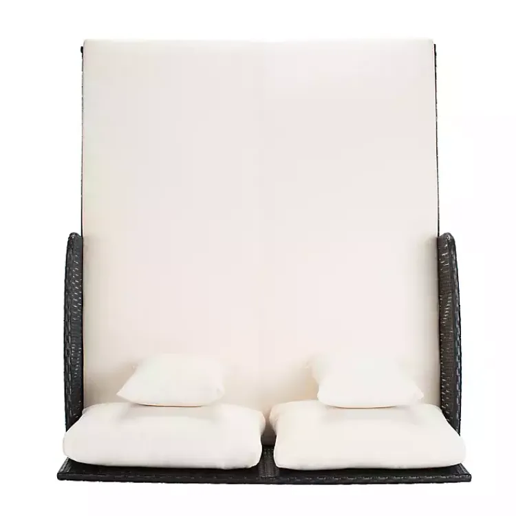 Kirklands Home Outdoor Seating|Black Wicker Outdoor Daybed