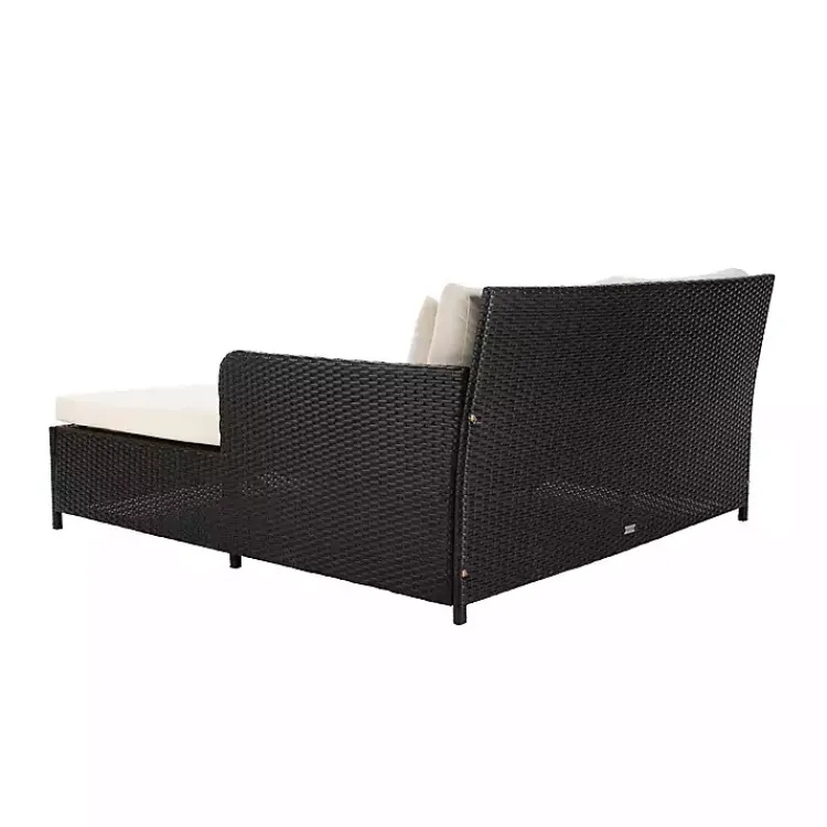 Kirklands Home Outdoor Seating|Black Wicker Outdoor Daybed