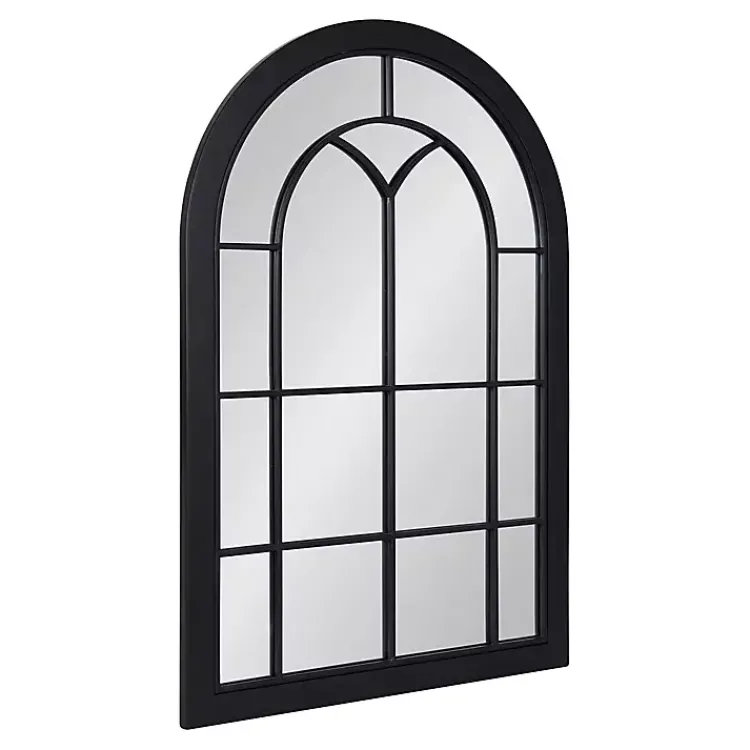 Kirklands Home Decorative Mirrors|Windowpane Arch Geoffrey Mirror Black