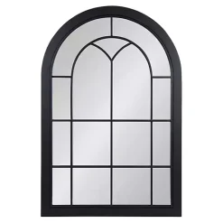Kirklands Home Decorative Mirrors|Windowpane Arch Geoffrey Mirror Black