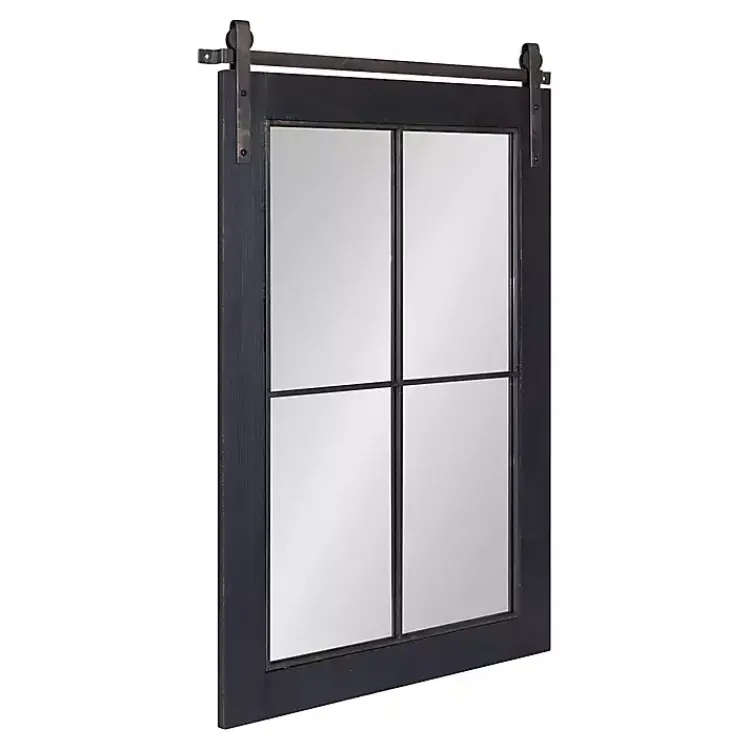 Kirklands Home Decorative Mirrors|Windowpane Kates Mirror, 23x36 in. Black