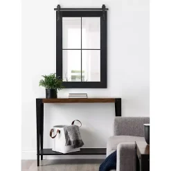 Kirklands Home Decorative Mirrors|Windowpane Kates Mirror, 23x36 in. Black