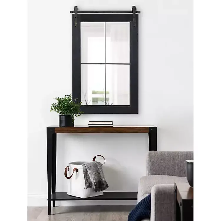 Kirklands Home Decorative Mirrors|Windowpane Kates Mirror, 23x36 in. Black