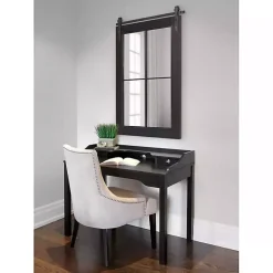 Kirklands Home Decorative Mirrors|Windowpane Kates Mirror, 23x36 in. Black