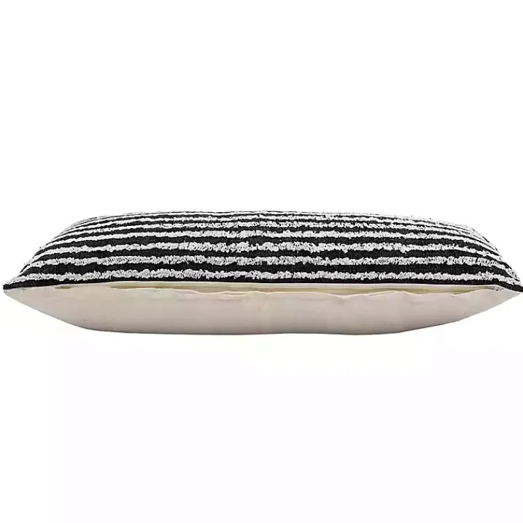 Clearance Black Wispy Ways Tufted Stripe Lumbar Pillow Pillows