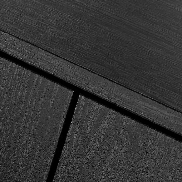 Kirklands Home Cabinets & Sideboards|Wood and Arched Rattan 2-Door Cabinet Black