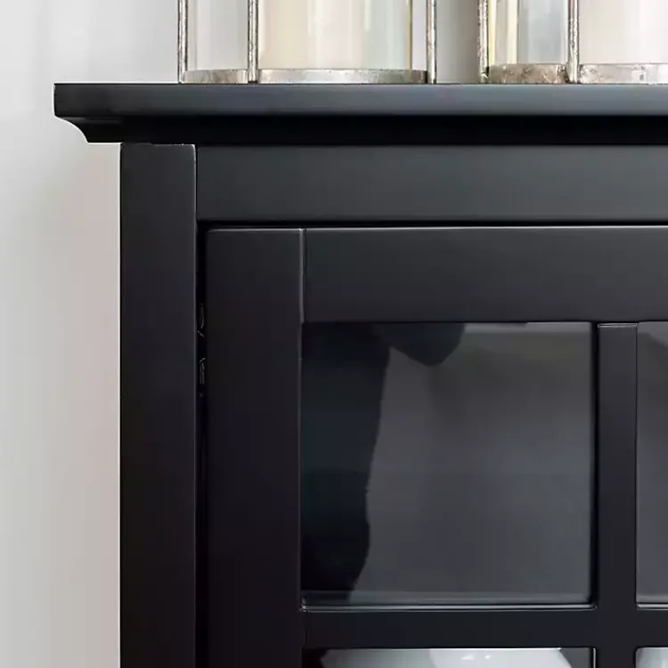 Kirklands Home Cabinets & Sideboards|Wood and Glass Buffet Cabinet Black