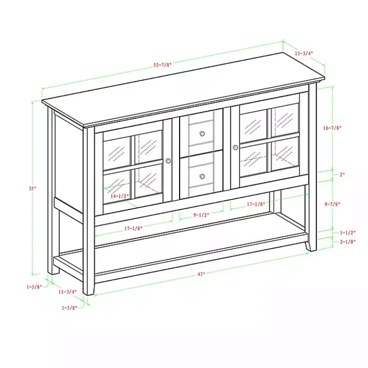 Kirklands Home Cabinets & Sideboards|Wood and Glass Buffet Cabinet Black