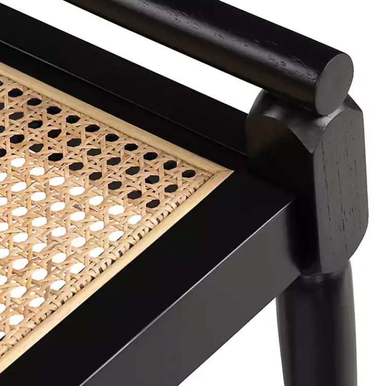 Kirklands Home Benches & Ottomans|Wood and Rattan Boho Bench Black