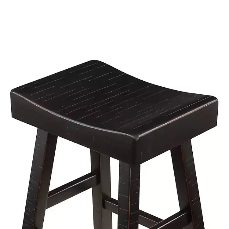 Kirklands Home Bar Stools & Counter Height Stools|Wood Bar Stools, Set of 2 Black