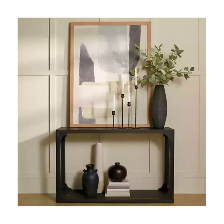 Kirklands Home Entryway Furniture|Wood Basni Console Table Black