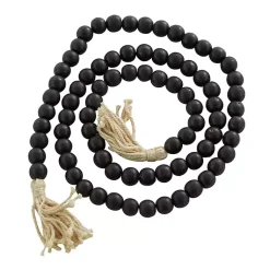 Wood Beaded Tassel Garland Decorative Accents