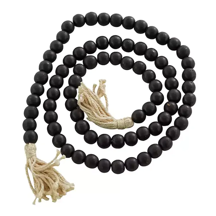 Wood Beaded Tassel Garland Decorative Accents