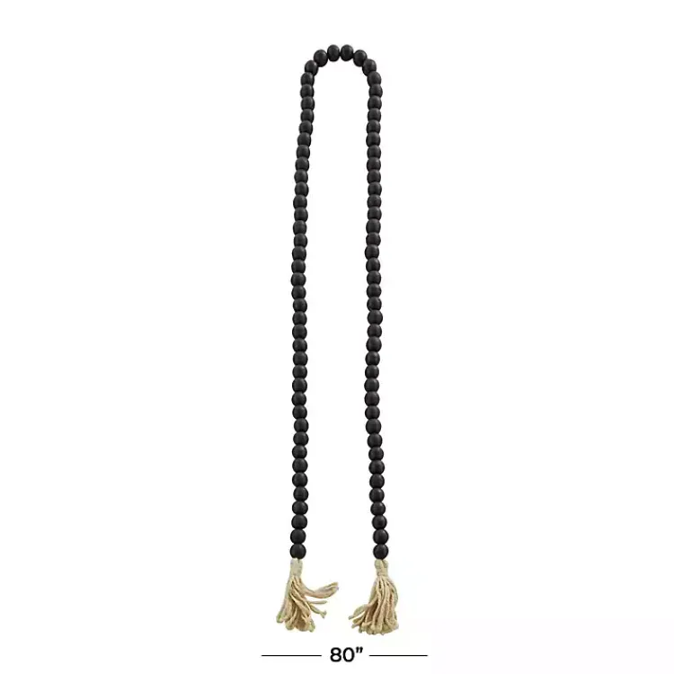 Wood Beaded Tassel Garland Decorative Accents