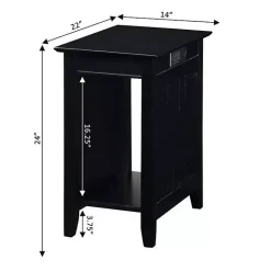 Kirklands Home Accent & End Tables|Wood Charging Open Accent Table Black