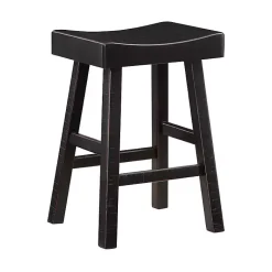 Kirklands Home Bar Stools & Counter Height Stools|Wood Counter Stools, Set of 2 Black