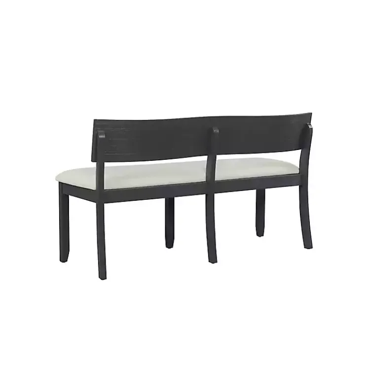Kirklands Home Benches & Ottomans|Black Wood Cream Upholstered Bench White