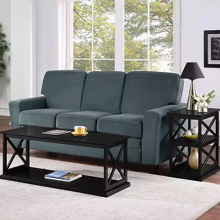 Kirklands Home Coffee Tables|Wood Double X Sides Coffee Table Black