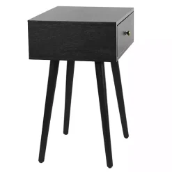 Kirklands Home Accent & End Tables|Wood 1-Drawer Arthur Accent Table Black