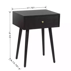 Kirklands Home Accent & End Tables|Wood 1-Drawer Arthur Accent Table Black