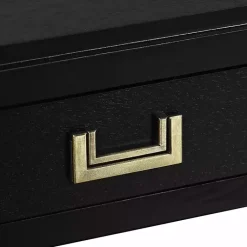 Kirklands Home Console Tables|Wood 2-Drawer Layla Console Table Black