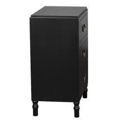 Kirklands Home Nightstands|Wood 3-Drawer Layla Nightstand Black