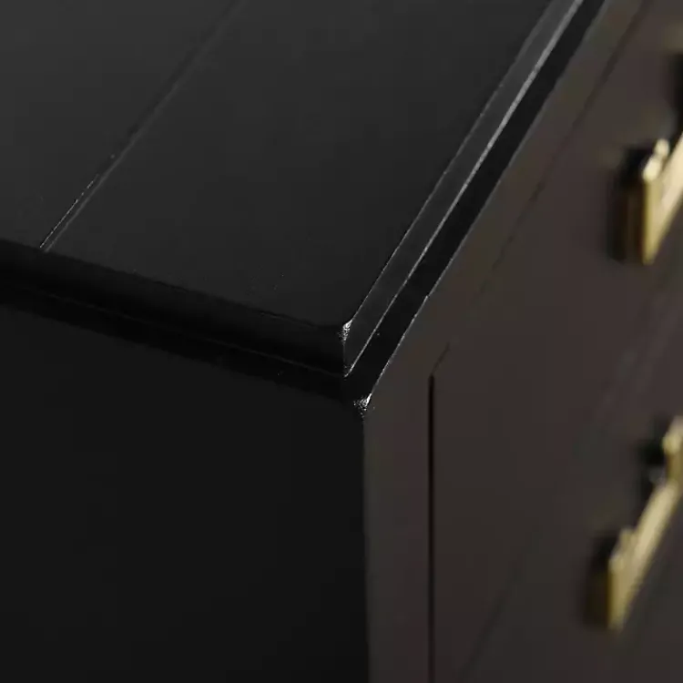 Kirklands Home Nightstands|Wood 3-Drawer Layla Nightstand Black