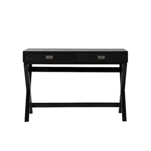 Kirklands Home Office Furniture|Wood 2-Drawer Peggy Desk Black
