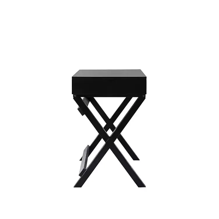 Kirklands Home Office Furniture|Wood 2-Drawer Peggy Desk Black