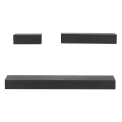 Kirklands Home Shelves|Wood Floating Shelves, Set of 3 Black