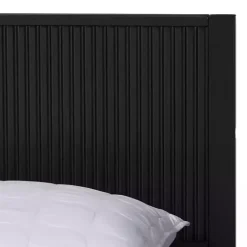 Kirklands Home Beds & Headboards|Wood Fluted Headboard Primrose Queen Bed Black