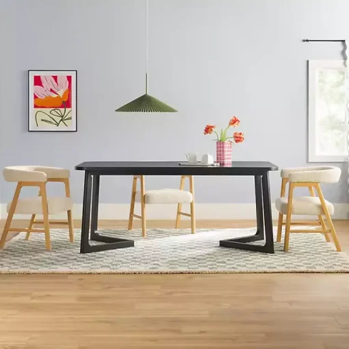Kirklands Home Dining Tables|Wood Geometric Legs Dining Table Black