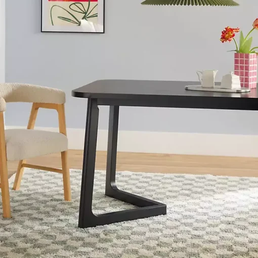 Kirklands Home Dining Tables|Wood Geometric Legs Dining Table Black