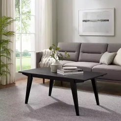 Kirklands Home Coffee Tables|Wood Minimalist Coffee Table Black