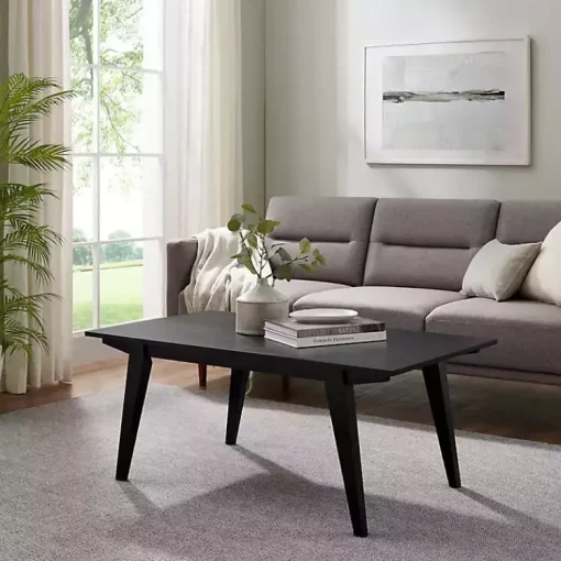 Kirklands Home Coffee Tables|Wood Minimalist Coffee Table Black