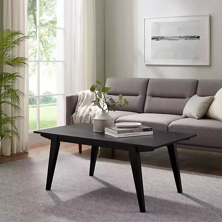 Kirklands Home Coffee Tables|Wood Minimalist Coffee Table Black