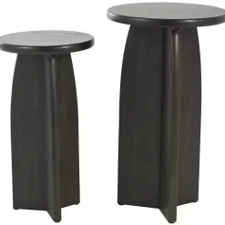 Kirklands Home Accent & End Tables|Wood Modern Accent Tables, Set of 2 Black